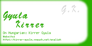 gyula kirrer business card